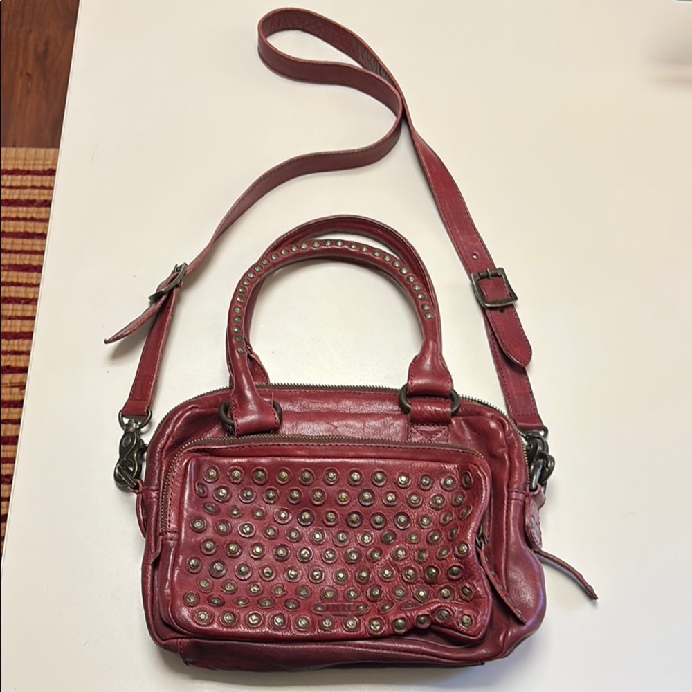Studded Red Leather Handbag FRYE